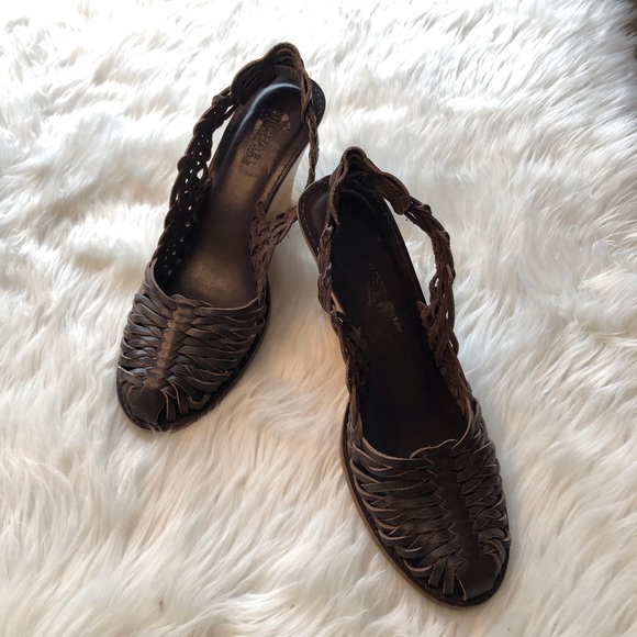 Michael Kors Brown Leather sling backs Sz 9 - Picture 1 of 7